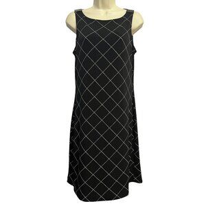 White House Black Market Dress‎ Womens Small Sleeveless Windowpane Shift Modern